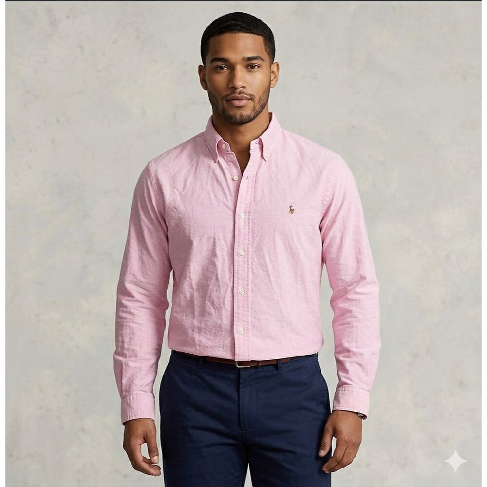 Polo Ralph Lauren Classic Fit Shirt Mens XXL Pink Long Sleeve Button Down Oxford - Picture 2 of 10